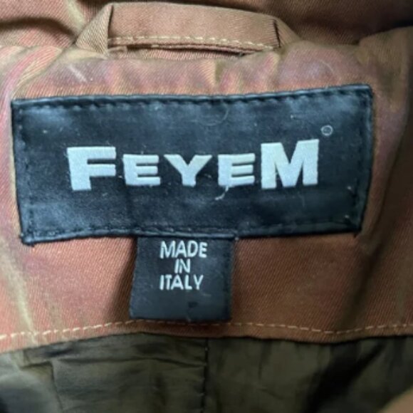 FEYEM Vintage Goose Down Belted Coat Parka in Iridescent Rust Brown Nylon Size M - Picture 3 of 9